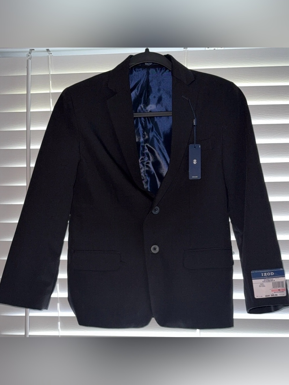 IZOD Youth Black 2-Button Suit Jacket, Size 10, NWT